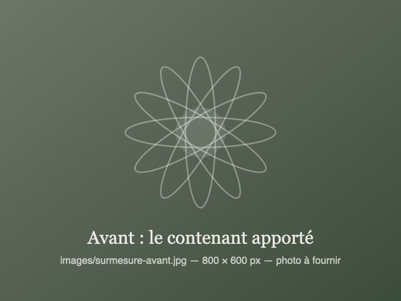 Avant : le contenant vide apporté par le client